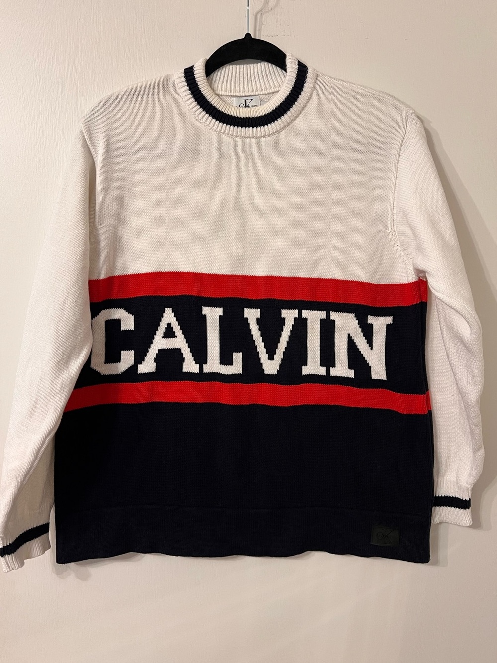 VINTAGE CALVIN KLEIN 100% COTTON HEAVY KNIT SWEATER ✨